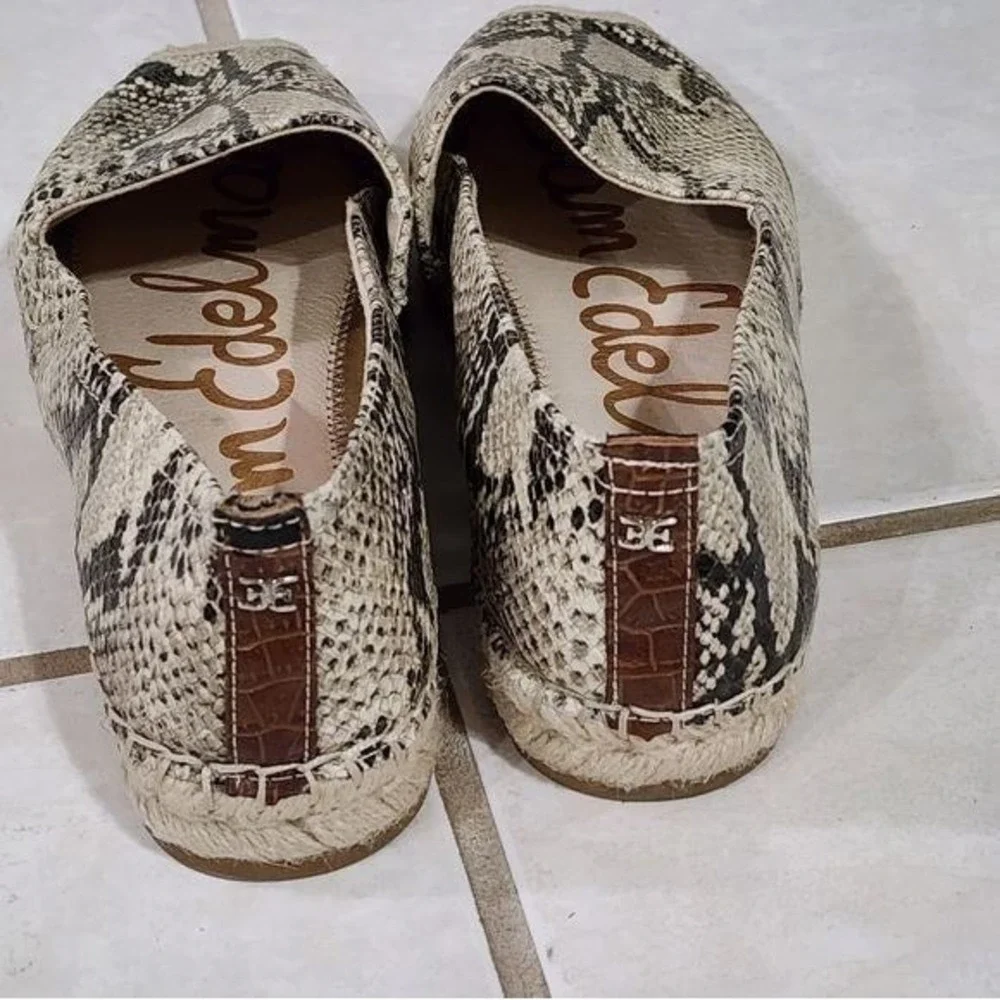 Sam Edelman Espadrille Flats Snakeskin Print Slip‎ On Casual Shoes Size 9